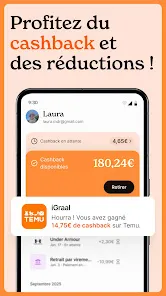 Aperçu officiel de iGraal-Cashback & Codes Promos fourni par son éditeur