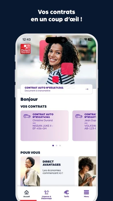 Direct Assurance : capture officielle iOS