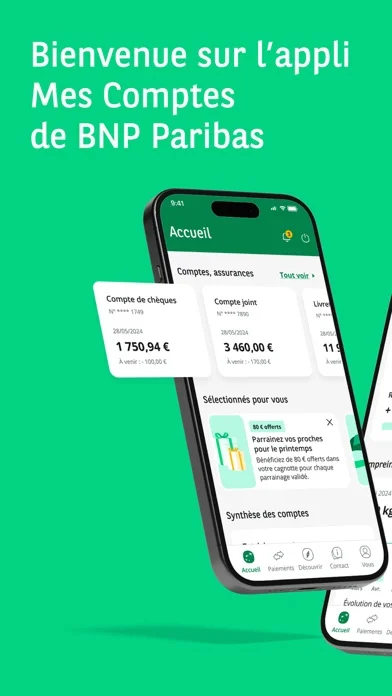 BNP Paribas mes comptes : capture officielle iOS