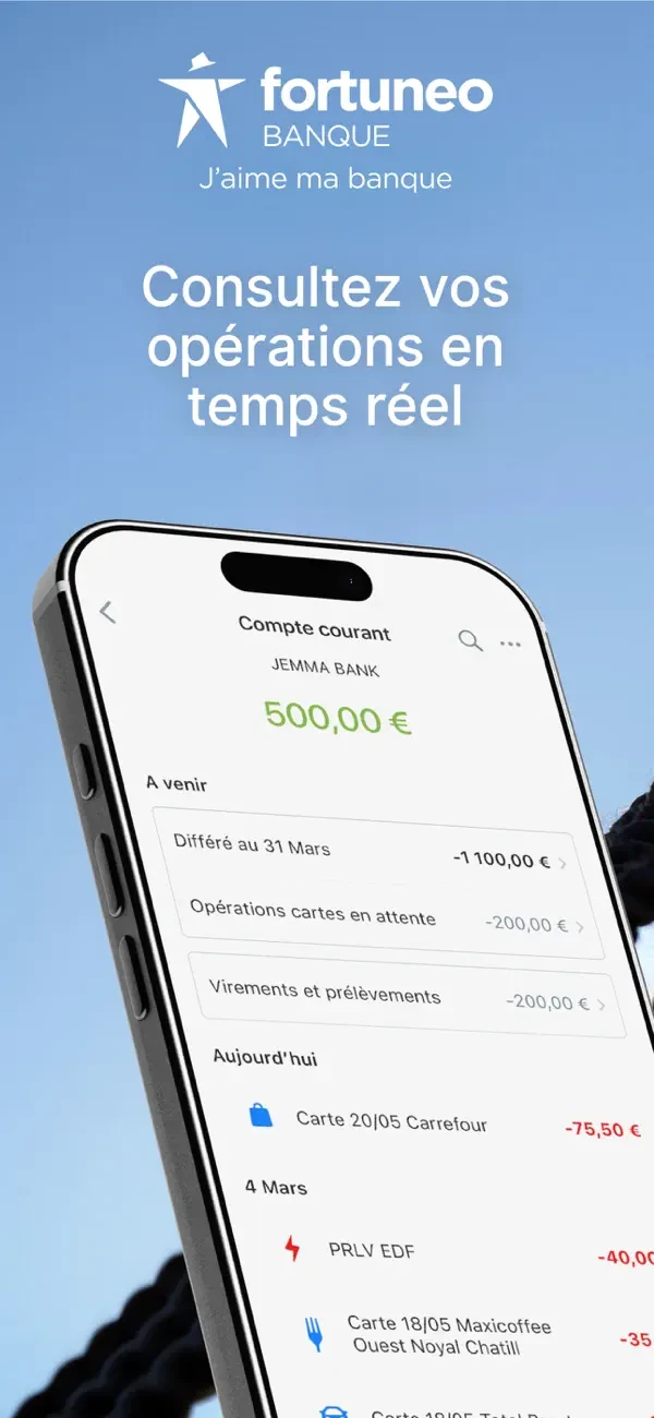 Fortuneo : capture officielle iOS 1
