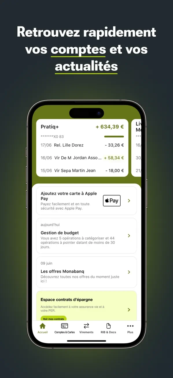 Monabanq : capture officielle iOS 1