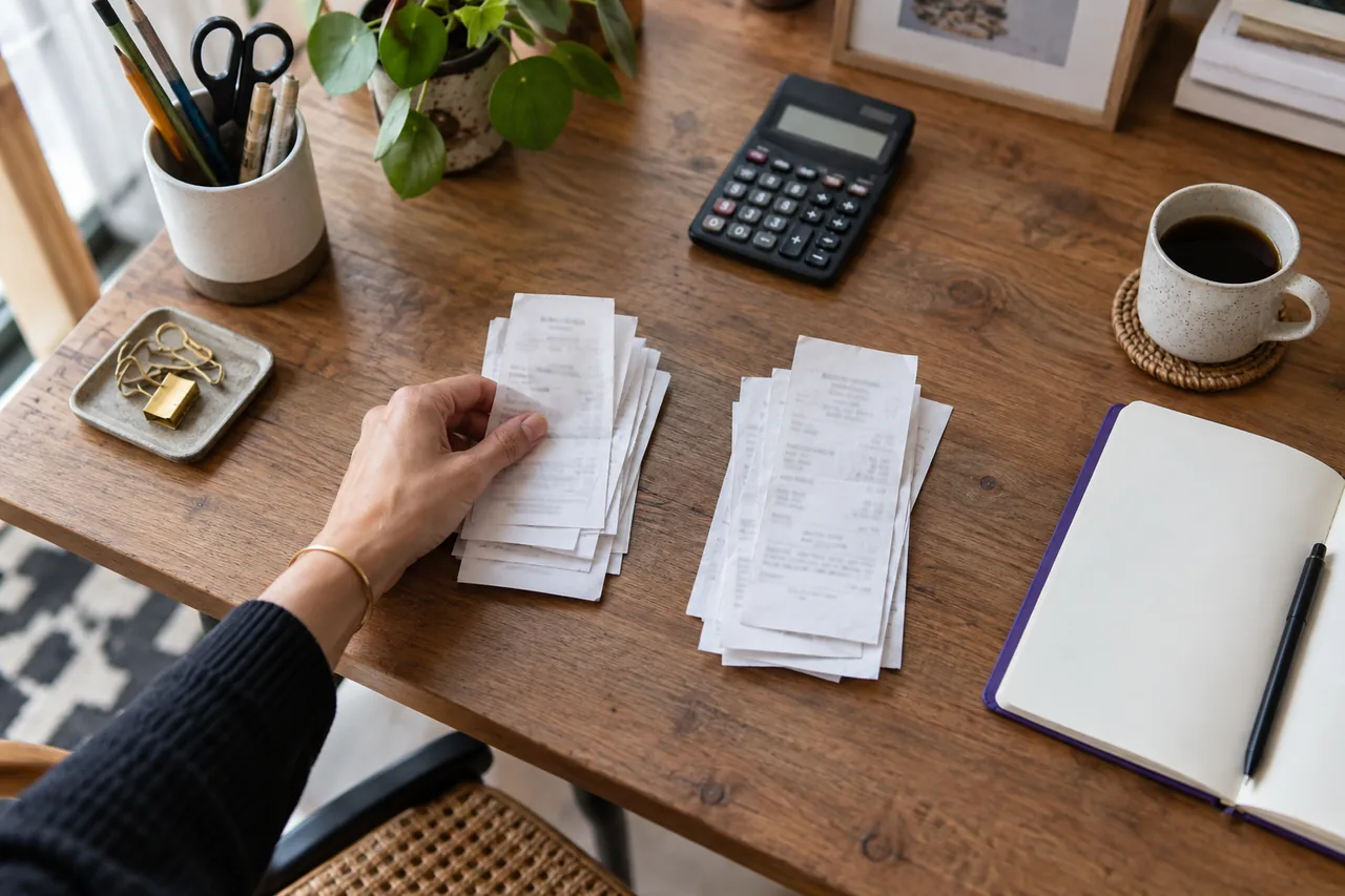Tri de justificatifs pour examiner les mouvements d’un compte professionnel